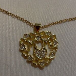 Gold Heart Pendant Necklace 18k gold plated titanium